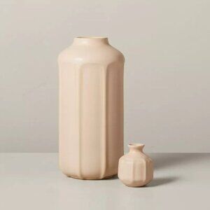 Hearth & Hand Magnolia Set Faceted Ceramic Vase Sunset‎ Taupe 3.5in, 13in Target